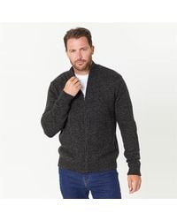 Studio - Zip Through Knitted Sweater Khaki/black - Lyst