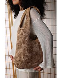 Where's That From - Where's Slouchy Raffia Shoulder Bag - Lyst