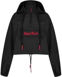 Red Run - Inky Cropped Hooded Quarter-Zip Windbreaker - Lyst