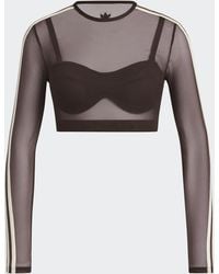 adidas Originals - Long-Sleeve Crop Top - Lyst