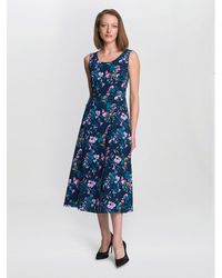 Gina Bacconi - Flo Floral Jersey Fit And Flare Dress - Lyst