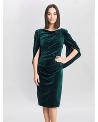 Gina Bacconi - Rosalind Velvet Dress With Back Piece - Lyst