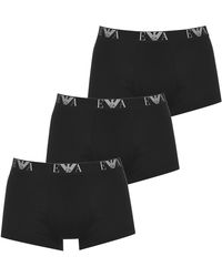 Emporio Armani - 3-Pack Logo Trunks - Lyst