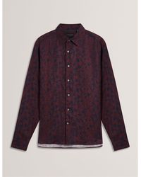 Ted Baker - Floral Long-Sleeve Patterned Shirt - Lyst
