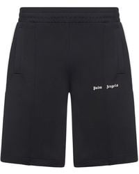 Palm Angels - Classic Logo Track Fleece Jogger Shorts - Lyst