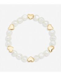 Jon Richard - Plated Pearl And Polished Heart Bracelet - Lyst