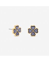 Jon Richard - Plated And Lilac Clover Heart Stud Earrings - Lyst