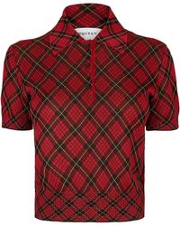 McQueen - Alex Check Polo Knitted Top - Lyst