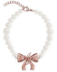 Agent Provocateur - Beki Pearl Bow Bracelet - Lyst