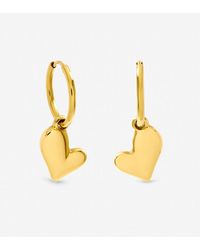 Jon Richard - Plated Waterproof Heart Charm Hoop Earrings - Lyst