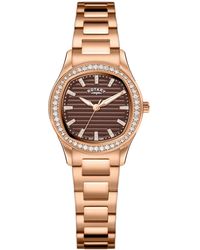 Rotary - Ladies Brilliance Stone Set Ss Bracelet Wat - Lyst