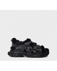 Balenciaga - Track Faux-Shearling Sandals - Lyst