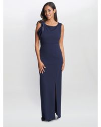 Gina Bacconi - Merle Bow Shoulder Maxi Jersey Dress - Lyst