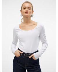 Vero Moda - Maxi U-Neck Long-Sleeve T-Shirt - Lyst