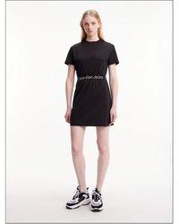 Calvin Klein - Logo Waist Milano T-shirt Dress - Lyst