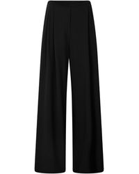 Norma Kamali - Pleat Pant Wide Leg Trousers - Lyst