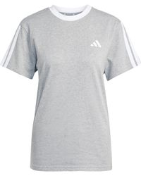 adidas - Essentials 3 Stripe T-Shirt - Lyst