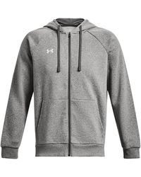 Under Armour - Rival Fitted Full Zip Hoody Men's Sweatshirt In Grey - Lyst