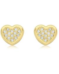 Be You - 9ct Cz Heart Studs - Lyst