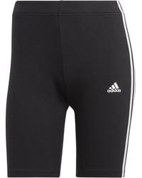 adidas - Essentials 3 Stripe Biker Shorts - Lyst