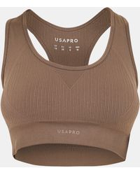 Usa Pro - Up Seamless Crop Sports Bra - Lyst