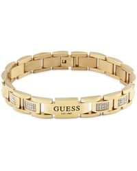Guess - 12Mm Flat Chain & Cz Bracelet - Lyst