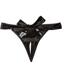 Playful Promises - Wren Satin And Lace Ouvert Thong - Lyst