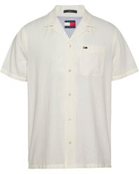 Tommy Hilfiger - Linen Blend Short-Sleeve Plain Shirt - Lyst