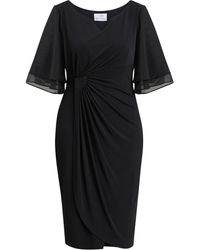 Gina Bacconi - Diamante Trim Dress With Chiffon Sleeves - Lyst