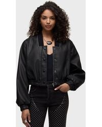 Hudson Jeans - Vegan Leather Bomber Jacket - Lyst