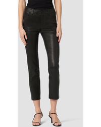 Hudson Jeans - Nico Mid-rise Straight Leather Crop Pant - Lyst