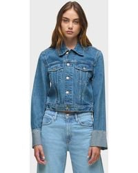 Hudson Jeans - Cuffed Cropped Denim Jacket - Lyst