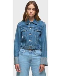 Hudson Jeans - Cuffed Cropped Denim Jacket - Lyst