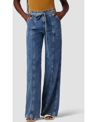 Hudson Jeans - Tie Waist Wide Leg Trouser - Lyst