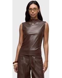 Hudson Jeans - Vegan Leather Ruched Top - Lyst