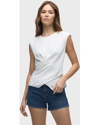 Hudson Jeans - Shoulder Padded Wrap Sleeveless Tee - Lyst