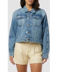 Hudson Jeans - Raglan Sleeve Cropped Denim Jacket - Lyst