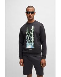 BOSS - Cotton-blend Sweatshirt With 3d-moulded Logo - Lyst