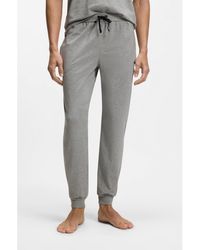 BOSS - Stretch-Cotton Tracksuit Bottoms With Embroidered Logo - Lyst