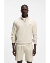 BOSS - Cotton-Blend Jacket With Metallic Logo - Lyst