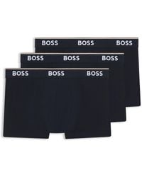 BOSS - Stretch-Cotton Trunks With Repeat Logos - Lyst