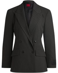 HUGO - Regular-Fit Blazer Aus Stretch-Gewebe Mit Nadelstreifen - Lyst
