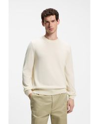 BOSS - Wool-Blend Sweater With A Textured Front - Lyst