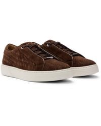 BOSS - Selected By Shohei Ohtani Gary Sneakers Aus Gewebtem Veloursleder Mit Verdeckten Schnürsenkeln - Lyst