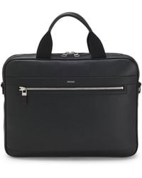 HUGO - Faux-Leather Briefcase With Logo Lettering And Detachable Strap - Lyst
