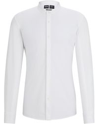 BOSS - Slim-fit Overhemd Van Hoogwaardige Stretchjersey - Lyst
