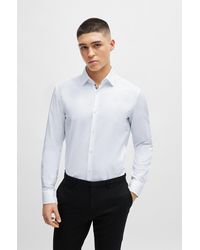 HUGO - Slim-fit Shirt In Easy-iron Oxford Cotton - Lyst