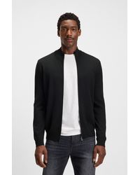 BOSS - Virgin-wool Cardigan In A Regular Fit - Lyst