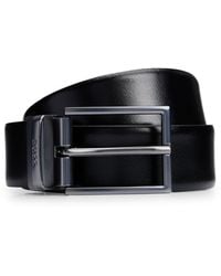 BOSS - Reversible Italian-leather Belt With Logo-engraved Keeper - Lyst