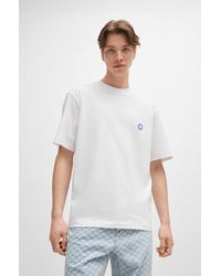 HUGO - Cotton-jersey T-shirt With Smiley-face Logo - Lyst